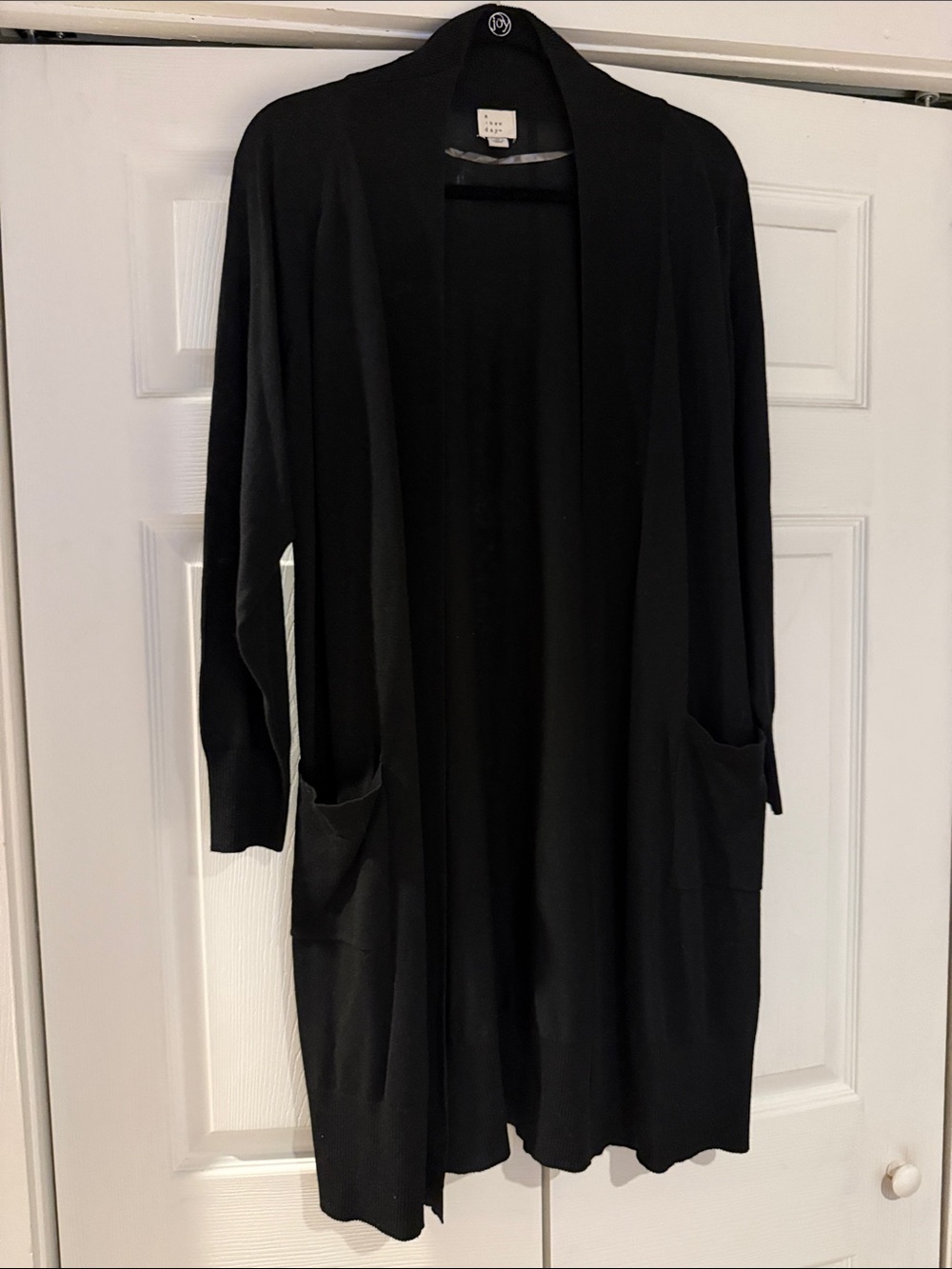 a new day Black Open-Front Long Cardigan with Pockets